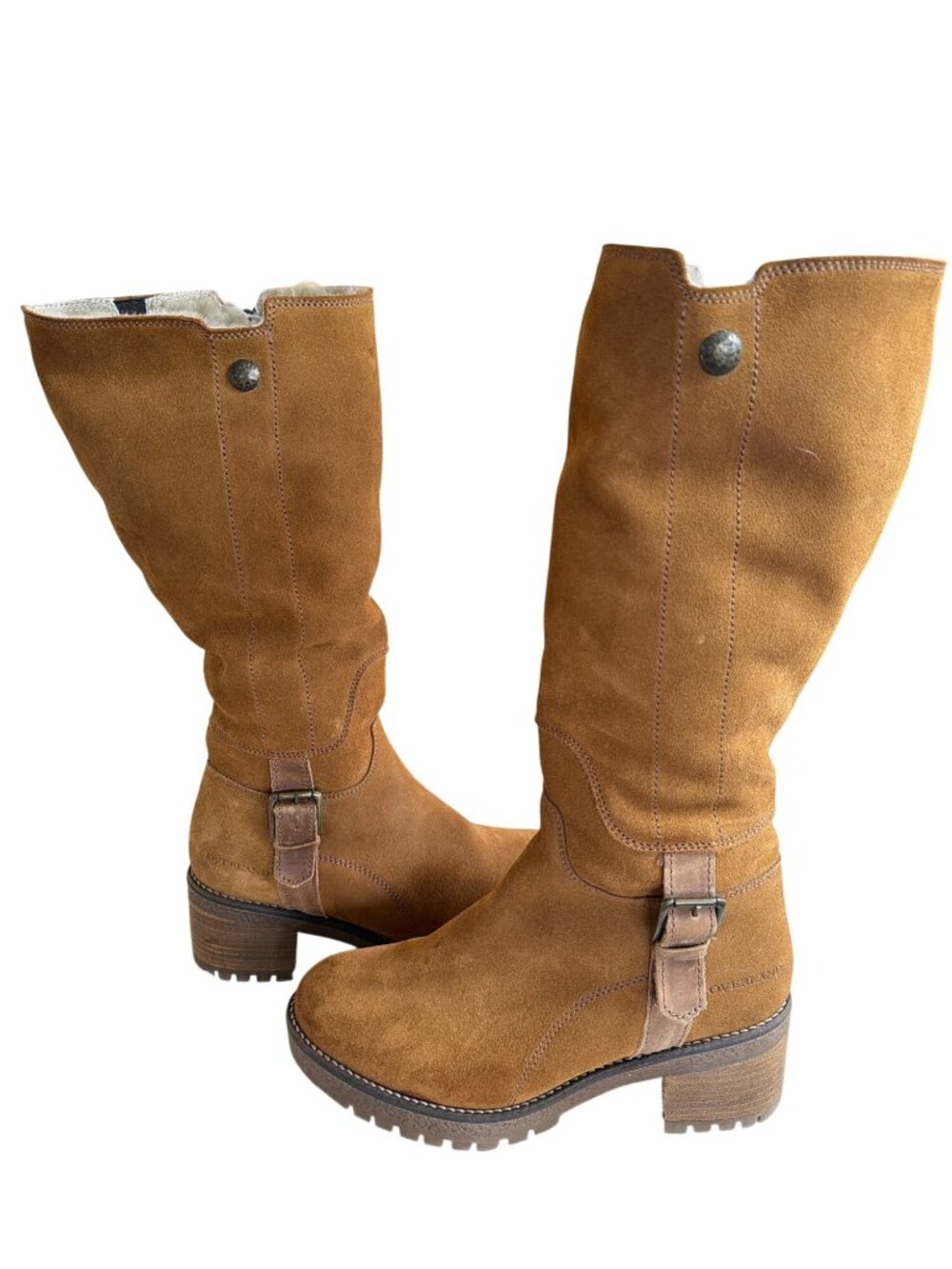 Overland Major Shearling-Lined Waterproof Suede Boots Tan W's 40